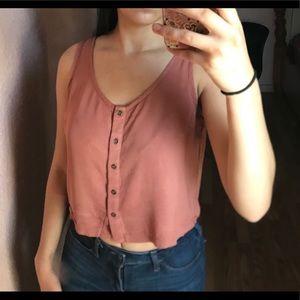 Mauve Button Down Top